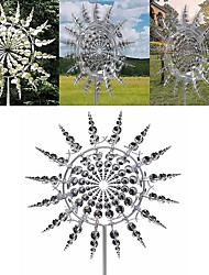 cheap -Unique And Magical Metal Windmill Outdoor Wind Spinners Ball Bearing Construction Durable Silent Exotic Yard Garden Decoration
