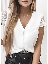 cheap -summer new product v-neck lace stitching short-sleeved t-shirt women