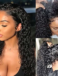 cheap -Human Hair Lace Front Wigs for Black Women 13x4 Natural Color 150%/180% Density Brazilian Deep Wave Lace Front Wig with Baby Hair Pre Plucked Bleached Knots 10 Inch - 28 Inch