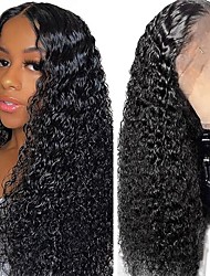 cheap -Peruvian Virgin Wig Human Hair 13x4 Front Lace Transparent Lace 180 Density Deep Natural Color  14-26 Inch