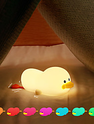 cheap -GG Duck Night Light Creative Silicone Timing Night Light Bedroom Bedside Dormitory Net Celebrity Ins Style Children&#039;s Toy Birthday Gift Warm Heart Night Light