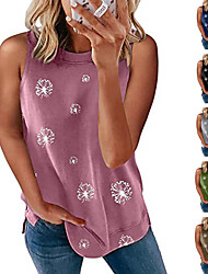 cheap -spring  summer new style Women&#039;s delion unpositioned printing print sleeveless top pullover cross-border vest