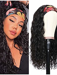 cheap -Headband Wig Human Hair Water Wave Headband Wigs For Black Women Brazilian Virgin Hair Wet and Wavy Headband Wig Glueless Machine Made Headband Wigs 150% Density