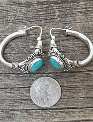 cheap -long rui cross-border hot selling european and american fashion retro turquoise earrings boho style oval earrings