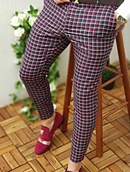 cheap -Men&#039;s Fashion Streetwear Chinos Trousers Pocket Pants Casual Daily Micro-elastic Lattice Breathable Soft Mid Waist Red M L XL XXL 3XL