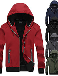 cheap -Men&#039;s Full-Zip Hooded Fleece Sweatshirt Fleece Tunic Jacket with Pockets Winter Thick Sweatshirt Jacket Coat Lightweight Breathable Windproof Coat Climbing Fishing Skiing