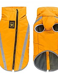 cheap -Waterproof Dog Coat Winter Warm Jacket with Strap Hole Outdoor Sport Waterproof Dog Clothes Outfit Vest for Small Medium Dogs,Yellow,XL