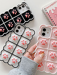 cheap -Cute Cat Paw Pop Fidget Toys Silicone Phone Case For iPhone 13 12 Pro Max 11 SE 2020 X XR XS Max 8 7 6 Plus Reliever Stress Back Cover