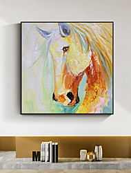 cheap -Oil Painting Handmade Hand Painted Wall Art Abstract Animal Colored Horse Home Decoration Decor Stretched Frame Ready to Hang