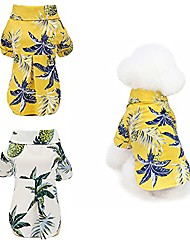 cheap -Dog Hawaiian Shirt 2 Pieces Puppy Clothes for Small Medium Large Dogs Boy Breathable Coconut Tree Dog T-Shirt Pet Apparel Cat Outfit for Chihuahua Yorkie Costume Clothing (Small, 1)