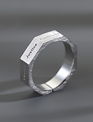 cheap -Open Cuff Ring Gift Vintage Style Silver Silver-Plated Letter Simple Vintage 1pc / Men&#039;s / Men&#039;s