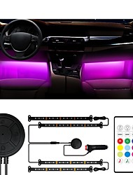 cheap -Interior Car Lights  4pcs 48 LED Cool LED Strip Light Multicolor Music Interior Light LED Under Dash Lighting Kit with Sound Active Function Voice Control and Wireless Remote Control Car Charger