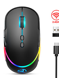 cheap -HXSJ T200 Wireless 2.4G Optical Gaming Mouse / Office Mouse RGB Light 3200 dpi 3 Adjustable DPI Levels 7 pcs Keys