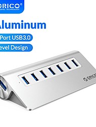 cheap -ORICO Aluminum 7 Ports USB 3.0 HUB With 12V Power Adapter OTG Hub USB Multiple Port Extension For PC Macbook Computer Accessories