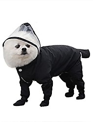 cheap -Pet Raincoat, Dog Hoodies Raincoat Onesie Waterproof Rain Jacket &amp; Rain Boots Jumpsuit Rain Poncho for Cats Puppy Small Dogs (XL-Black)