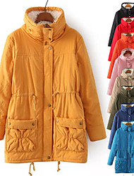 cheap -Women&#039;s Quilted Warm Winter Jacket Fleece Waist Thickened Cotton Parka Coat Padded Jacket with Hooded Outdoor Windproof Breathable Lightweight Causal Outerwear Full Zipper Hunting Climbing Skiing