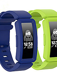 cheap -2 Pack Smart Watch BandS Compatible with Fitbit Ace 2 Bands for Kids, Boys Girls Soft Silicone Bracelet Accessories Sports Watch Straps with Case Wristbands Replacement Watch Band for Fitbit Ace2