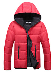 cheap -Men&#039;s Coat Coat Slim Fit Jacket Solid Color Colorful   Winter Parka Black+Green Red+Black Black / Orange
