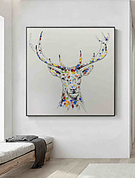 cheap -Oil Painting Handmade Hand Painted Wall Art Abstract Animal Colored Fawn Home Decoration Decor Stretched Frame Ready to Hang