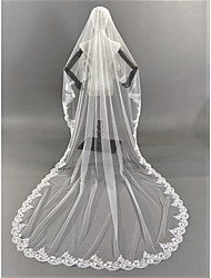 cheap -One-tier Party / Evening / Lace Applique Edge Wedding Veil Chapel Veils with Appliques / Paillette 118.11 in (300cm) Organza