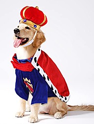 cheap -Dog Costume Clothes 2 Pack Pet Dog Soft Cape Clothes with Kings Crown and Cape for Small Large Dogs Cats