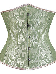 cheap -Women&#039;s Women Female Normal Basic Sexy Shapewear Corsets Sexy Lingerie - Polyester Wedding Special Occasion Jacquard Corset Green Blue White XS S M