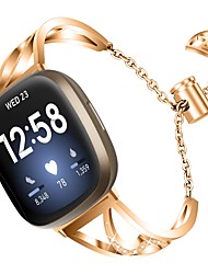 cheap -1 pcs Smart Watch Band for Fitbit Versa 3 / Sense fitbit sense / Versa 3 Stainless Steel Smartwatch Strap Bling Diamond Business Band Jewelry Bracelet Replacement  Wristband