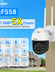 cheap -ESCAM QF558 wireless WIFI connection 5MP humanoid detection 5X PTZ two-way voice ONIVF smart dual-light source night vision H.265 outdoor camera