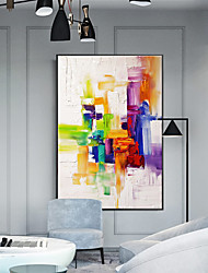 cheap -Handmade Oil Painting Canvas Wall Art Decoration Abstract Geometry Painting Color Fantasy for Home Decor Rolled Frameless Unstretched Painting