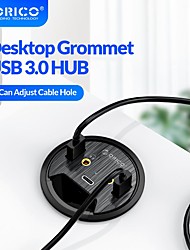 cheap -ORICO Desktop Grommet USB3.0 HUB Type C High Speed Splitter Card Reader Headphone Mircophone Adapter For Computer Accessories