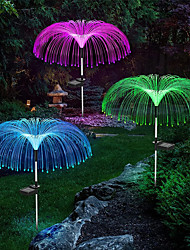 cheap -2pcs Solar Garden Lights Luminous Jellyfish Lights Outdoor Waterproof Fiber Optic Lights Christmas Garden Outdoor Holiday Decoration Lawn Light