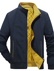 cheap -men&#039;s winter padded jacket reversible jacket warm puffer jacket hooded coat fleece jacket casual quilted jacket thicken jacket lightweight long sleeve outerwear windproof parka trench coat overcoat