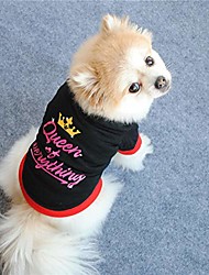 cheap -Fashion Letter Print Breathable Cotton T-Shirt Cute Pet Dog Puppy Tee Shirt (1Pcs) Black M