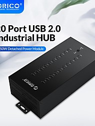 cheap -ORICO IH20P USB2.0 HUB 20 Ports Industrial USB Splitter With 150w integrated independent Power Adapter For Windows Mac OS Linux