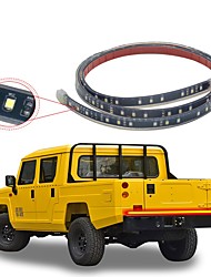 cheap -47 inches Triple LEDs Tailgate Strip Light Waterproof with 4-Way Flat Connector Wire - Solid Amber Turn Signal Red Brake Running White Reverse Lights