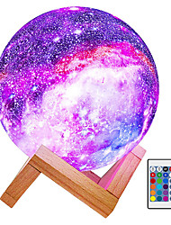 cheap -Moon Lamp Night Light Galaxy Lamp 16 Colors LED 3D Star Moon Light with Wood Stand Remote and Touch Control USB Rechargeable Gift for Girls Boys Birthday