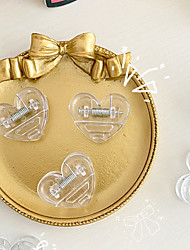 cheap -10 PCS Simple Transparent Heart Plastic Cute Mini Memo Message Holder Sealing Clips 3*2.3 cm