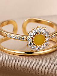 cheap -Women&#039;s Rings Elegant Wedding Flower Ring / Gold / Silver / Fall / Winter / Spring