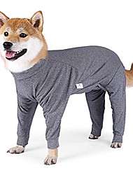 cheap -Pet Clothes, Striped Dog Pajamas Elastic Dog Onesies Lightweight 4 Legs Jumpsuit Dog Physiological Clothes for Medium Large Dogs (3XL-Grey)