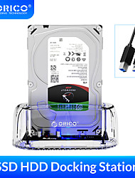 cheap -ORICO 3.5 Inch Transparent HDD Docking Station SATA to USB 3.0 5Gbps Hard Drive Docking Station Support 2.5/3.5 HDD Adapter