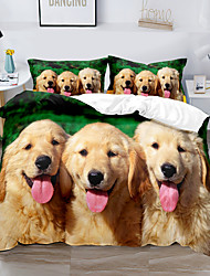 cheap -Dog Duvet Cover Set Quilt Bedding Sets Comforter Cover,Queen/King Size/Twin/Single/(Include 1 Duvet Cover, 1 Or 2 Pillowcases Shams),3D Prnted