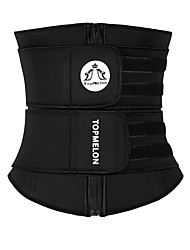cheap -Corset Women‘s Waist Trainer Sexy Breathable Comfortable Sport Classic Tummy Control Zipper Solid Color Lace Up Hook and Loop Polyester Gym Driving Office All Seasons Black Adjustable