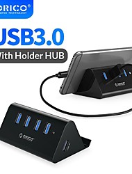 cheap -ORICO 4*USB3.0 5Gbps High Speed Mini 4 ports USB3.0 HUB Splitter for Desktop Laptop with Stand Holder for Phone Tablet PC