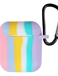 cheap -Case Cover for AirPods Pro Airpods 1/2 with Keychain Full Protective Silicone Skin for Women Men Boy Girl  Front LED Visible Rainbow