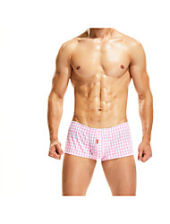 cheap -Men&#039;s Basic Lattice Boxers Underwear Briefs Underwear Micro-elastic Low Waist 1 PC Blue M