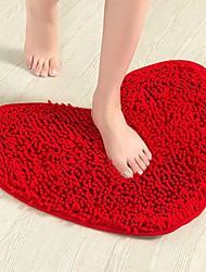 cheap -Non-Slip Bathroom Rug Love Shaped Shag Shower Chenille Mat Machine-Washable Bath Mats Lovely Heart with Water Absorbent