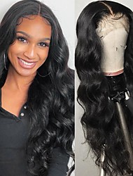 cheap -Remy Human Hair 13x4 Lace Front Wig Free Part Brazilian Hair Body Wave Natural Wig 180% Density Women Youth For Women&#039;s Human Hair Lace Wig ishow hair / Daily Wear