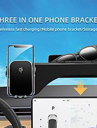 cheap -Wireless Car Charger &amp; Storage box &amp; Phone Holder 3 in 1 Function 15W Qi Auto-Clamping Car Chaging Mount for iPhone 13/13 Pro/12/12 Pro/11/11 Pro/ 11Pro Max/Xs Max/Xs/XR/X/ 8/8 Samsung S21 /S20 /S10
