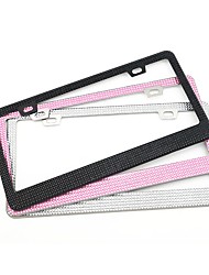 cheap -Car Accessories Bling License Plate Frame for Women Sparkly Stainless Steel License Plate Frames USA Car Over 1200 pcs 14 Facets Bedazzled Clear Glass Diamond Rhinestone Crystals Glitter Diamond 2PCS