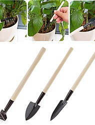 cheap -3PCS SET Mini Shovel Rake Set Wooden Handle Metal Head for Flowers Potted Plants Garden Tool Seed Disseminators